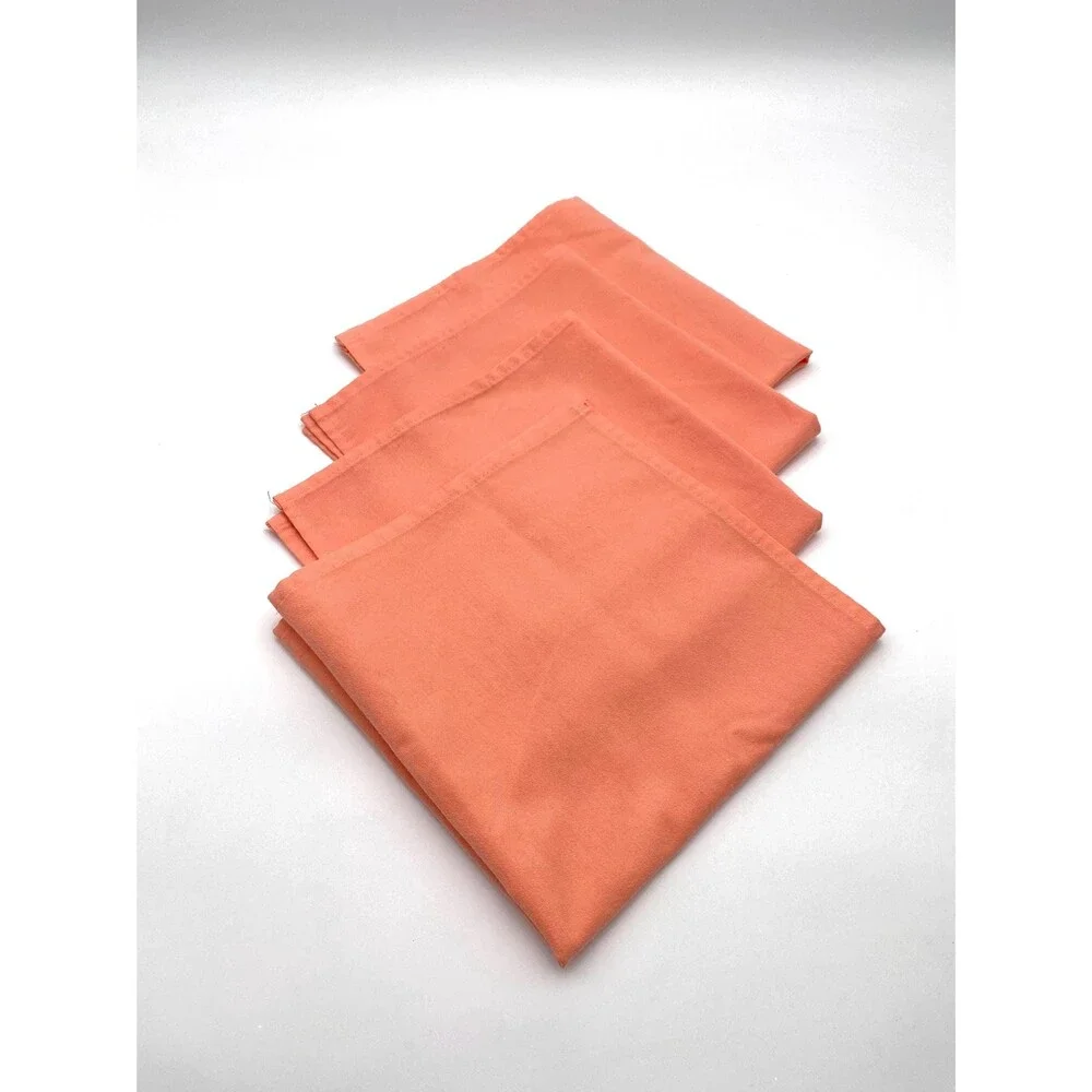 Set of 4 Peach Cotton Napkins